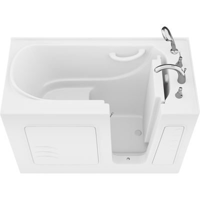 Anzzi Value Series 26 in. x 53 in. Right Drain Quick Fill Walk-In Soaking Tub in White, 191042078833, AZB2653RWS