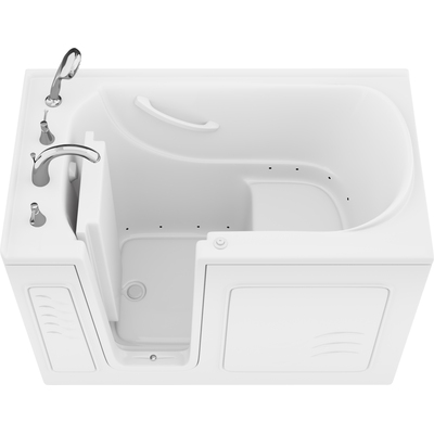 Anzzi Value Series 30 in. x 53 in. Left Drain Quick Fill Walk-In Air Tub in White, 191042078949, AZB3053LWA