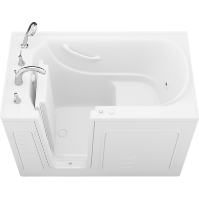 Anzzi Value Series 30 in. x 53 in. Left Drain Quick Fill Walk-in Whirlpool Tub in White, 191042079069, AZB3053LWH