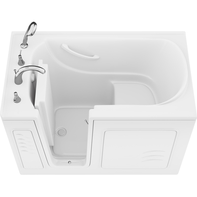 Anzzi Value Series 30 in. x 53 in. Left Drain Quick Fill Walk-In Soaking Tub in White, 191042078932, AZB3053LWS