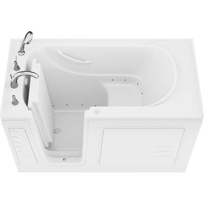 Anzzi Value Series 30 in. x 60 in. Left Drain Quick Fill Walk-In Air Tub in White, 191042078994, AZB3060LWA