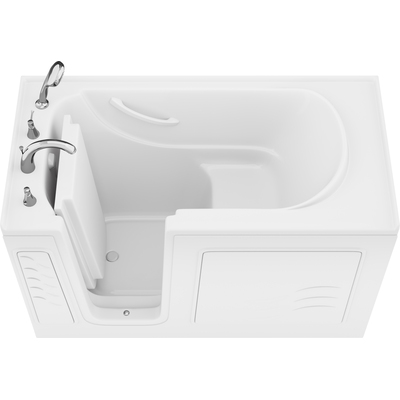 Anzzi Value Series 30 in. x 60 in. Left Drain Quick Fill Walk-In Soaking Tub in White, 191042078888, AZB3060LWS