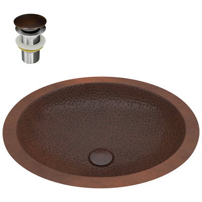 Anzzi Nepal 19 in. Drop-in Oval Bathroom Sink in Hammered Antique Copper BS-001