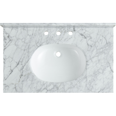 Anzzi Verona 34.5 in. Carrara White Counter Top with Single Basin, 191042055759, CS-CTRSS01WH