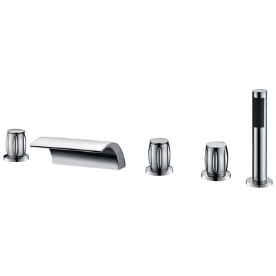 Anzzi Deck Mount and Roman Tub Faucets, Chrome, Stainless Steel, BATHROOM - Faucets - Bathtub Faucets - Deck Mounted, 191042001091, FR-AZ043CH