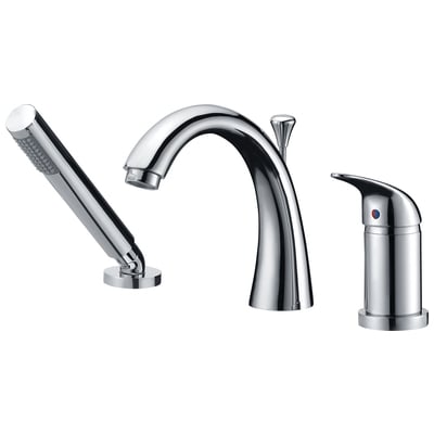 Anzzi Den Series Single Handle Deck-Mount Roman Tub Faucet with Handheld Sprayer in Polished Chrome FR-AZ801
