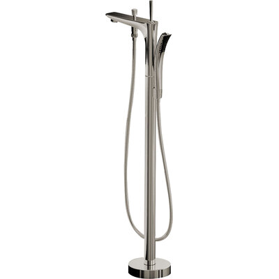 Anzzi Kase Series 1-Handle Freestanding Claw Foot Tub Faucet with Hand Shower in Brushed Nickel, 848308089958, FS-AZ0029BN