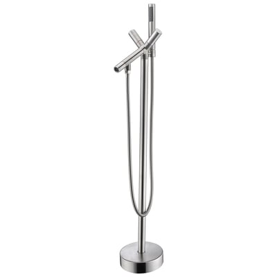 Anzzi Clawfoot Freestanding Tub Faucets, Nickel, Stainless Steel, BATHROOM - Faucets - Bathtub Faucets - Freestanding, 191042000957, FS-AZ0042BN
