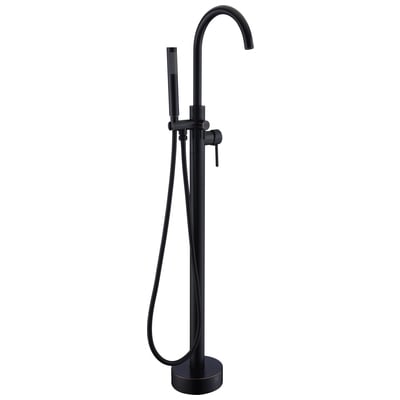 Anzzi Coral Series 2-Handle Freestanding Claw Foot Tub Faucet with Hand Shower in Matte Black FS-AZ0047BK