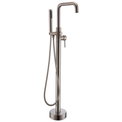 Anzzi Moray Series 2-Handle Freestanding Tub Faucet with Hand Shower in Brushed Nickel FS-AZ0048BN
