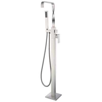 Anzzi Yosemite 2-Handle Claw Foot Tub Faucet with Hand Shower in Brushed Nickel FS-AZ0050BN