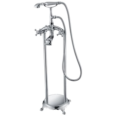 Anzzi Tugela 3-Handle Claw Foot Tub Faucet with Hand Shower in Polished Chrome FS-AZ0052CH