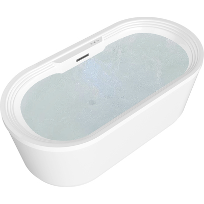 Anzzi Jetson Series 67 inch Air Jetted Freestanding Acrylic Bathtub in White, 191042041332, FT-AZ087