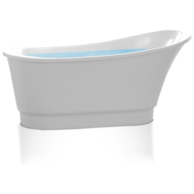 Anzzi Prima 67 in. Acrylic Flatbottom Non-Whirlpool Bathtub in White FT-AZ095