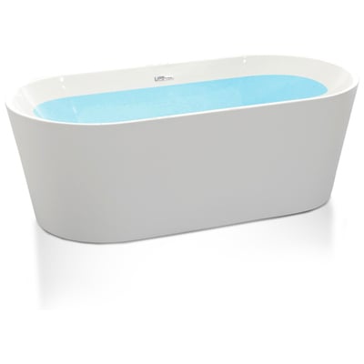 Anzzi Chand 59 in. Acrylic Flatbottom Freestanding Bathtub in White FT-AZ098-59