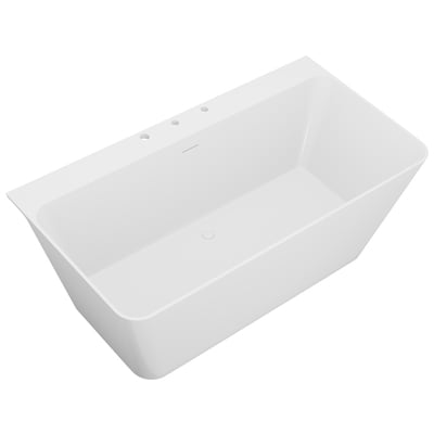 Anzzi VAULT 59 in. Acrylic Flatbottom Freestanding Bathtub in White with Pre-Drilled Deck Mount FT-AZ114-59