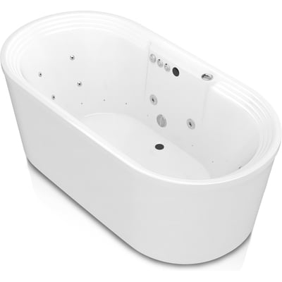 Anzzi Sofi 5.6 ft. Center Drain Whirlpool and Air Bath Tub in White, 191042049345, FT-AZ201