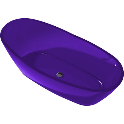 Anzzi Ember 5.4 ft. Solid Surface Center Drain Freestanding Bathtub in Evening Violet, 848308081211, FT-AZ521-PU