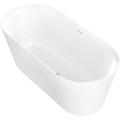 Anzzi Bailey 59 in. Acrylic and Solid Surface Glossy Flatbottom Freestanding Soaking Bathtub in White, 191042080447, FT-AZ650-59