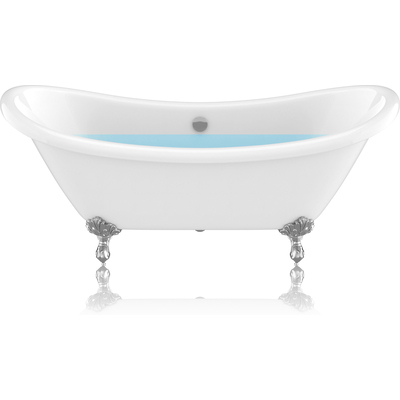 Anzzi 69.29” Belissima Double Slipper Acrylic Claw Foot Tub in White, 191042055803, FT-CF130FAFT-CH