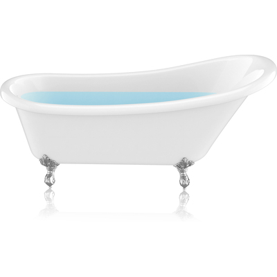 Anzzi 67.32” Diamante Slipper-Style Acrylic Claw Foot Tub in White, 191042055827, FT-CF131FAFT-CH