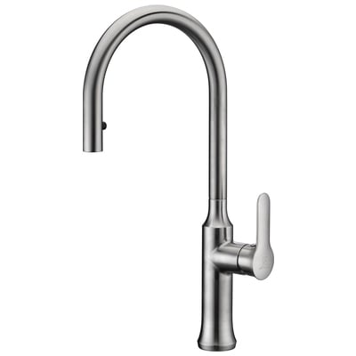 Anzzi Cresent Single Handle Pull-Down Sprayer Kitchen Faucet in Brushed Nickel KF-AZ1068BN