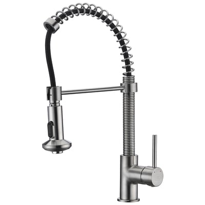Anzzi Step Single Handle Pull-Down Sprayer Kitchen Faucet in Brushed Nickel KF-AZ194BN