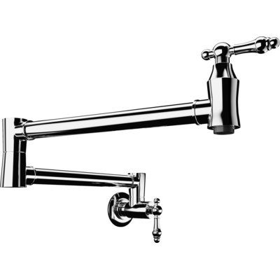 Anzzi Marca 360-Degree 24 in. Wall Mounted Pot Filler with Dual Swivel in Polished Chrome, 191042082229, KF-AZ259CH