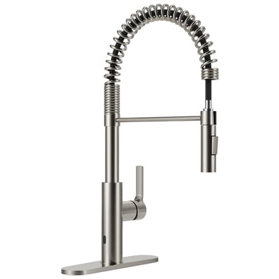 Anzzi Ola Hands Free Touchless 1-Handle Pull-Down Sprayer Kitchen Faucet with Motion Sense and Fan Sprayer in Brushed Nickel KF-AZ303BN