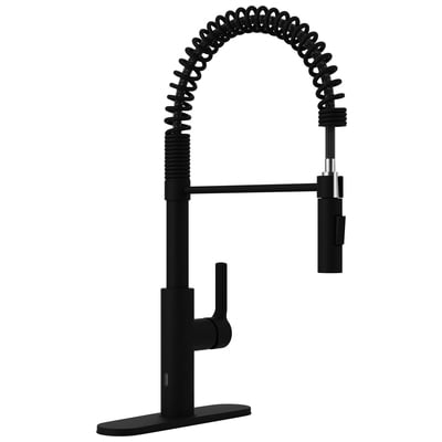 Anzzi Ola Hands Free Touchless 1-Handle Pull-Down Sprayer Kitchen Faucet with Motion Sense and Fan Sprayer in Matte Black KF-AZ303MB