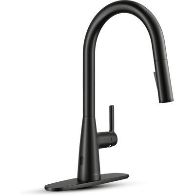 Anzzi Modern 16 in. 1-Handle Touchless Pull-Down Kitchen Faucet in Matte Black with Motion Sensor and Dual Spray Modes, 191042081864, KF-AZ701MB