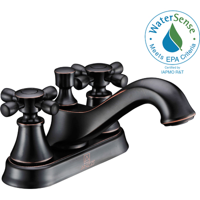 Anzzi Major Series 4 in. Centerset 2-Handle Mid-Arc Bathroom Faucet in Oil Rubbed Bronze, 848308074046, L-AZ006ORB