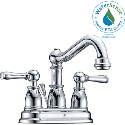 Anzzi Edge Series 4 in. Centerset 2-Handle Mid-Arc Bathroom Faucet in Polished Chrome, 848308072189, L-AZ033