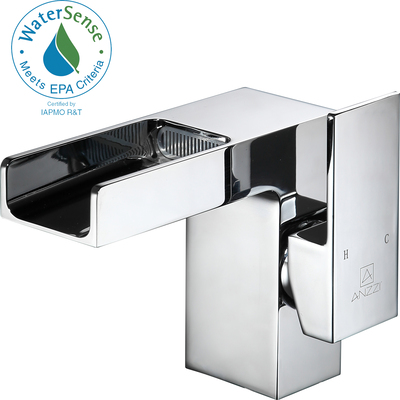 Anzzi Zhona Series Single Hole Single-Handle Low-Arc Bathroom Faucet in Polished Chrome, 848308072271, L-AZ039
