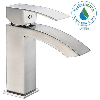 Anzzi Revere Series Single Hole Single-Handle Low-Arc Bathroom Faucet in Brushed Nickel L-AZ074