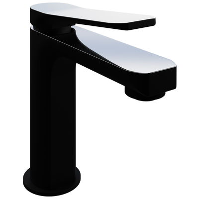 Anzzi ANZZI Single Handle Single Hole Bathroom Faucet With Pop-up Drain in Matte Black & Chrome L-AZ900MB-CH