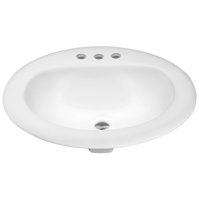 Anzzi Cadenza Series 20.5 in. Ceramic Drop In Sink Basin in White LS-AZ097