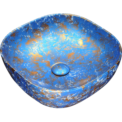 Anzzi Marbled Series Ceramic Vessel Sink in Marbled Tulip Finish, 191042001619, LS-AZ253