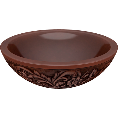 Anzzi Anchor 16 in. Handmade Vessel Sink in Polished Antique Copper with Floral Design Exterior, 191042025813, LS-AZ340