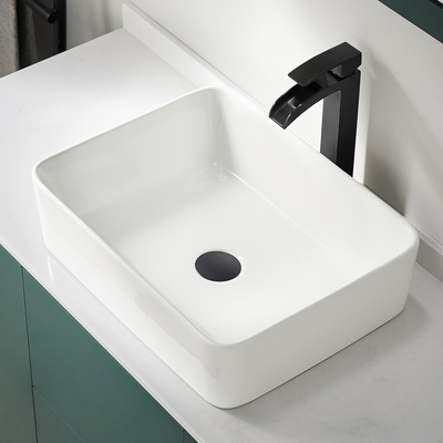 Anzzi Modena Series 5.4 in. Ceramic Rectangular Vessel Bathroom Sink Basin in White, 191042081178, LS-AZ922