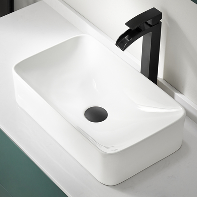Anzzi Aria Series 22 in. Ceramic Rectangular Vessel Bathroom Sink Basin in White, 191042081192, LS-AZ924