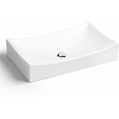 Anzzi Ruth Series 22 in. Rectangular Ceramic Vessel Sink Basin in Glossy White with Curved Edge for Countertop Bathroom Vanity, 191042082847, LS-AZ929