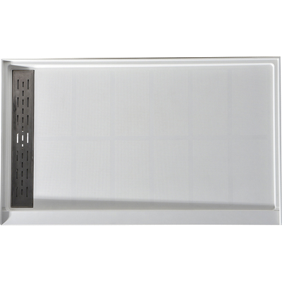 Anzzi Alexander 60 in. L x 30 in. W Alcove Shower Pan Base with Left Drain in Glossy White Marine Acrylic, 191042080645, SB-AZ302L