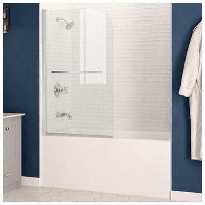 Anzzi Anzzi 5 ft. Acrylic Left Drain Rectangle Tub in White With 34 in. x 58 in. Frameless Tub Door in Polished Chrome SD05301CH-3060L