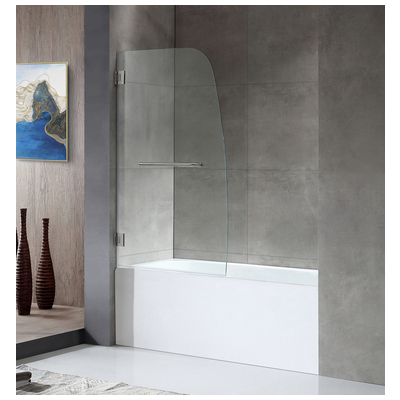 Anzzi Anzzi 5 ft. Acrylic Left Drain Rectangle Tub in White With 34 in. by 58 in. Frameless Hinged Tub Door in Brushed Nickel SD1001BN-3060L
