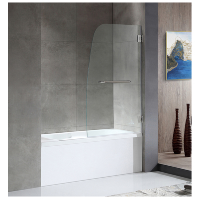 Anzzi Anzzi 5 ft. Acrylic Right Drain Rectangle Tub in White With 34 in. by 58 in. Frameless Hinged Tub Door in Chrome SD1001CH-3060R