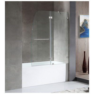 Anzzi Anzzi 5 ft. Acrylic Right Drain Rectangle Tub in White With 48 in. by 58 in. Frameless Hinged tub door in Brushed Nickel SD1101BN-3060R