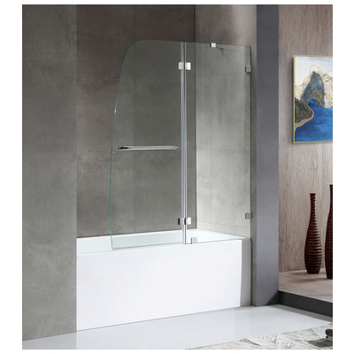 Anzzi Anzzi 5 ft. Acrylic Right Drain Rectangle Tub in White With 48 in. by 58 in. Frameless Hinged Tub Door in Chrome SD1101CH-3260R