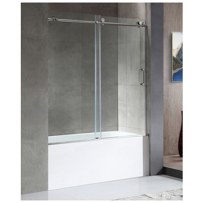 Anzzi Anzzi 5 ft. Acrylic Right Drain Rectangle Tub in White With 60 in. x 62 in. Frameless Sliding Tub Door in Polished Chrome SD1701CH-3260R