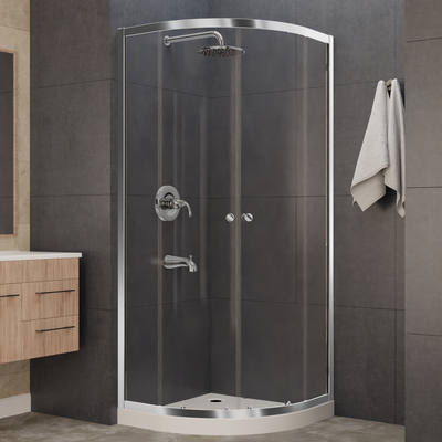 Anzzi Mare 35 in. x 76 in. Framed Shower Enclosure with TSUNAMI GUARD in Polished Chrome, 191042049444, SD-AZ050-01CH